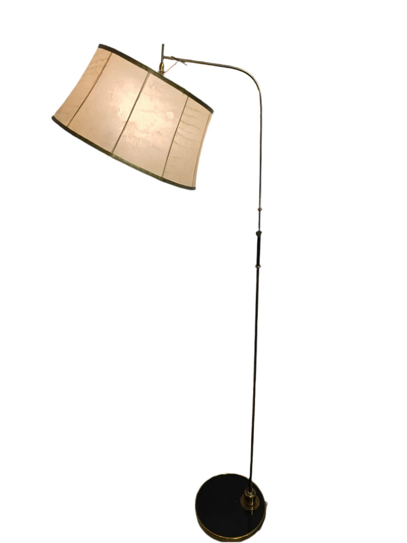 Lampadaire pendulaire Maison Lunel – Années 50 – Abat-jour en vessie de porc