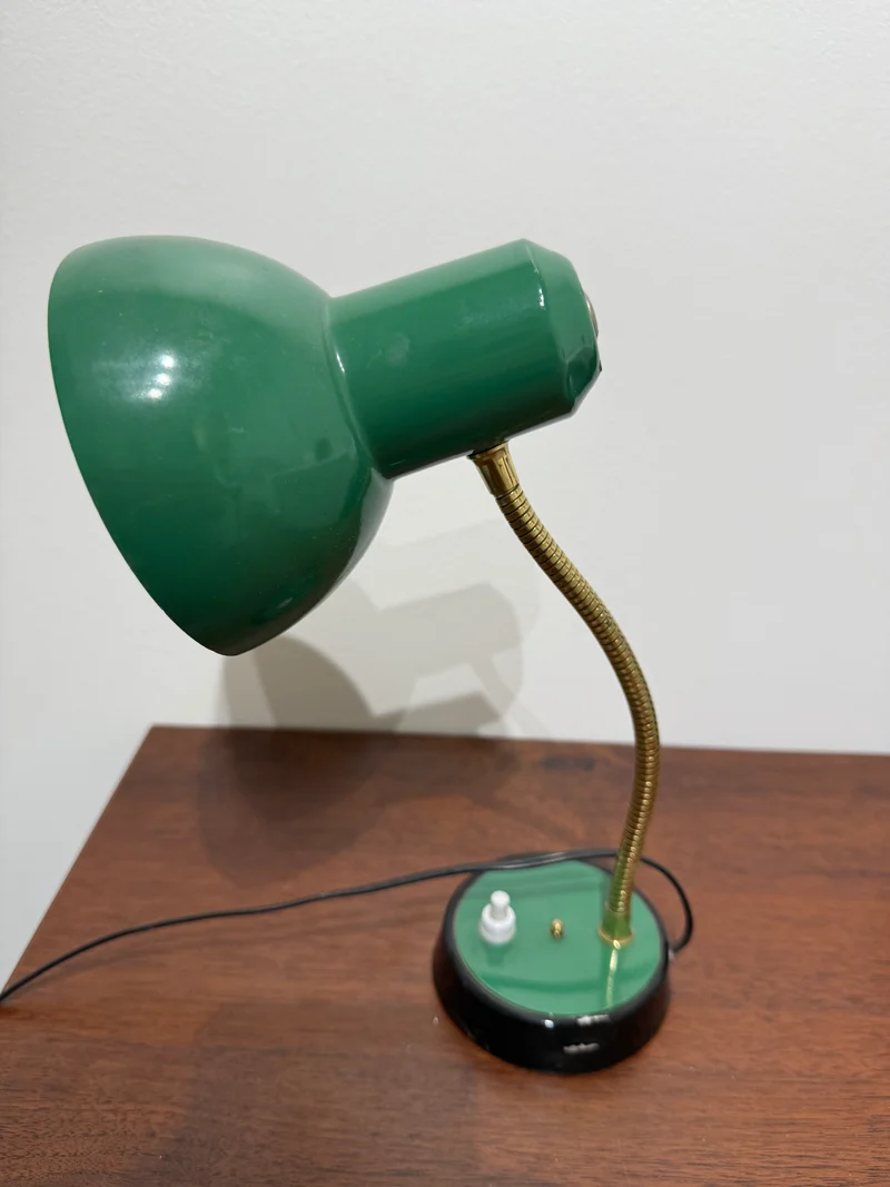 Lampe de bureau vintage articulée verte – années 60/70