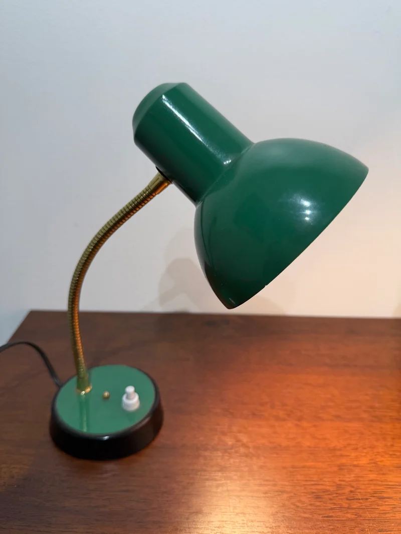 Lampe de bureau vintage articulée verte – années 60/70