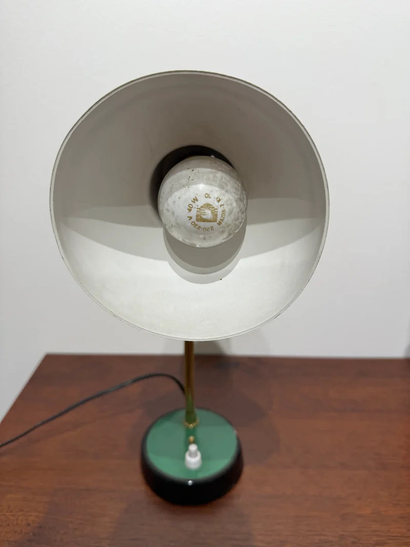 Lampe de bureau vintage articulée verte – années 60/70