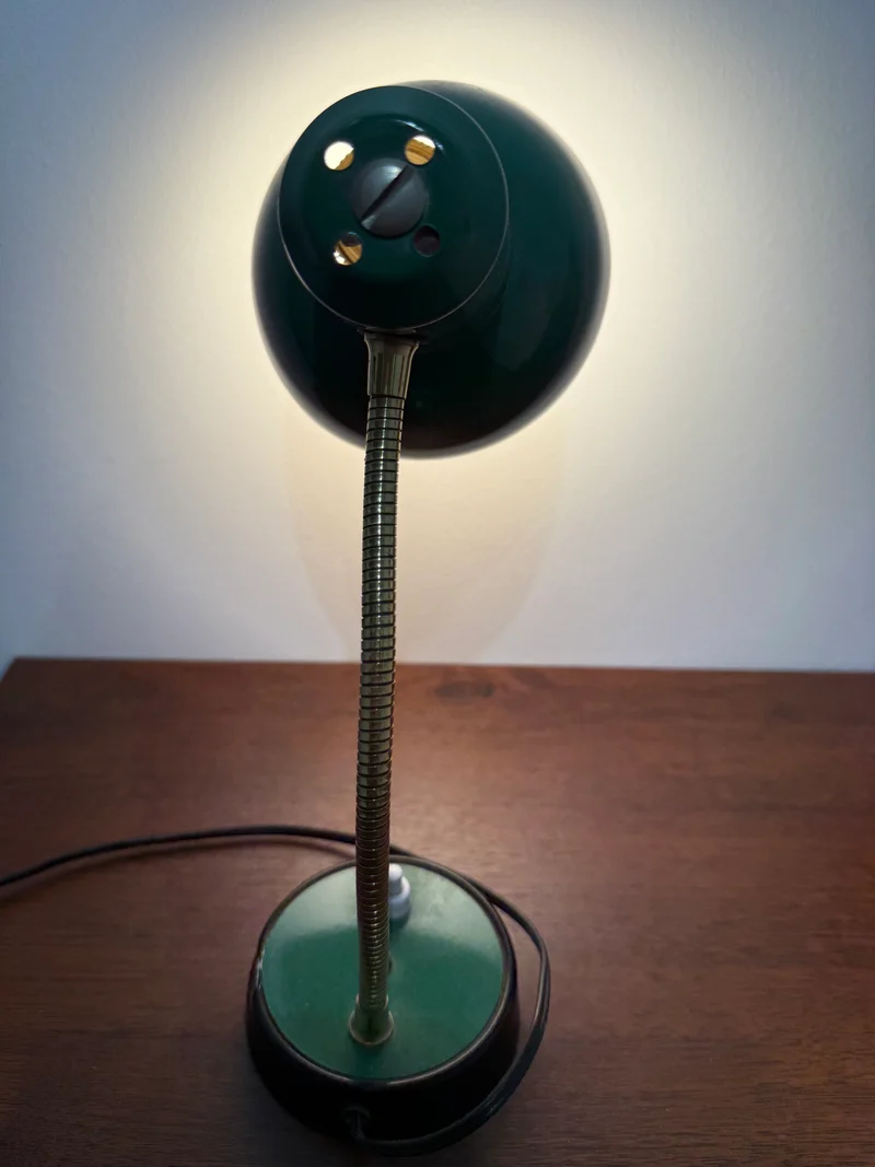 Lampe de bureau vintage articulée verte – années 60/70