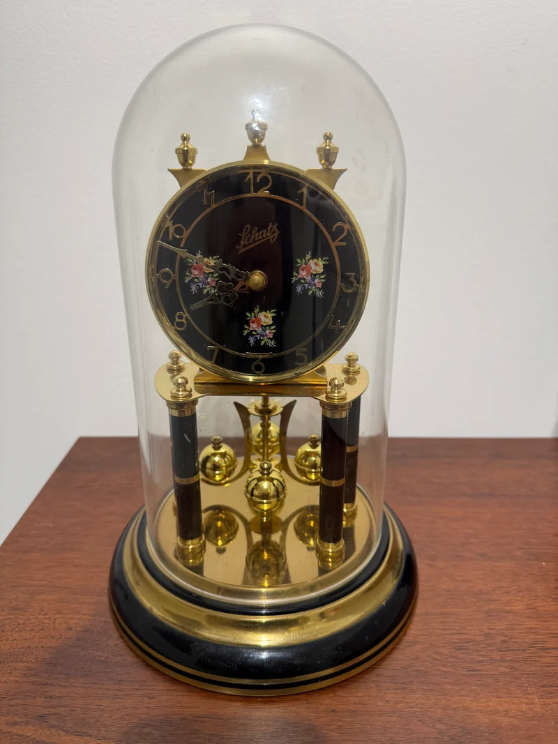 Horloge 400 jours Schatz – Modèle floral – Allemagne – XXe siècle
