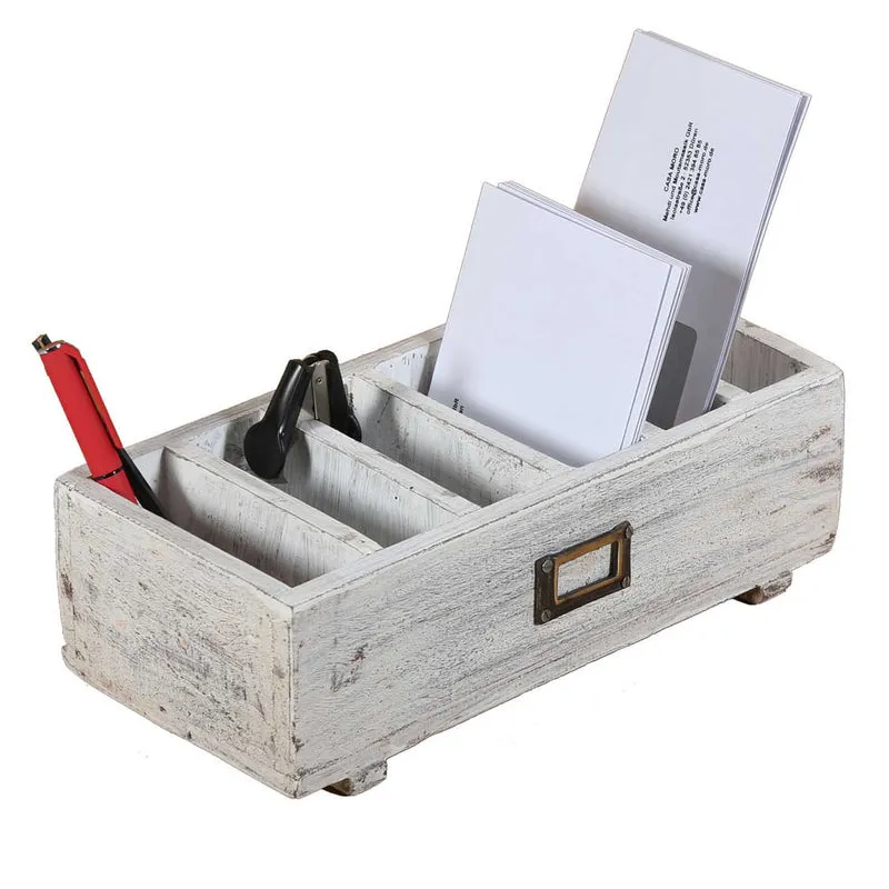 Organiseur de bureau à 6 compartiments - Blanc