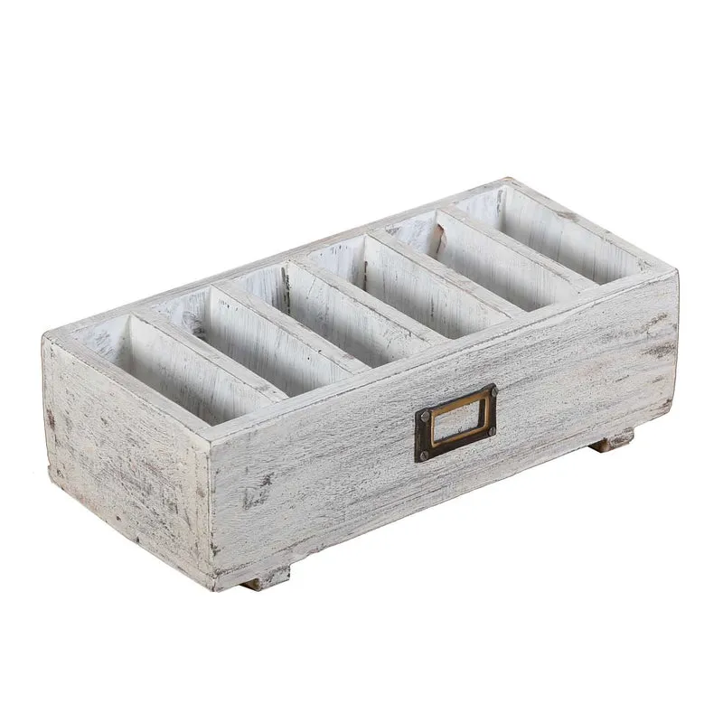 Organiseur de bureau à 6 compartiments - Blanc