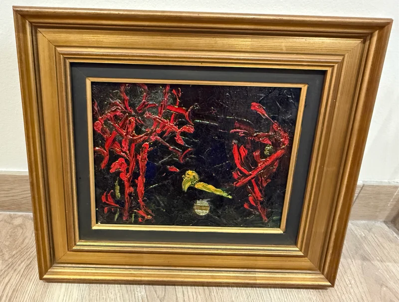 Forêt incandescente – Peinture à la texture épaisse (cachet P.T.T)