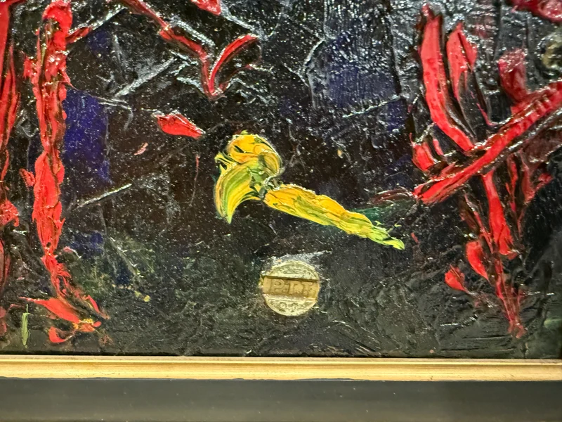 Forêt incandescente – Peinture à la texture épaisse (cachet P.T.T)