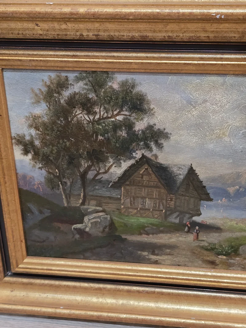 Paire de tableaux 19ème école suisse