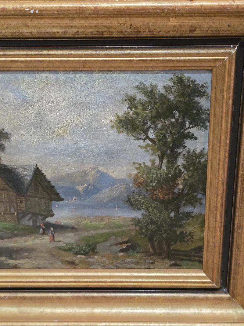 Paire de tableaux 19ème école suisse