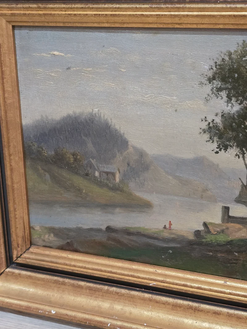 Paire de tableaux 19ème école suisse