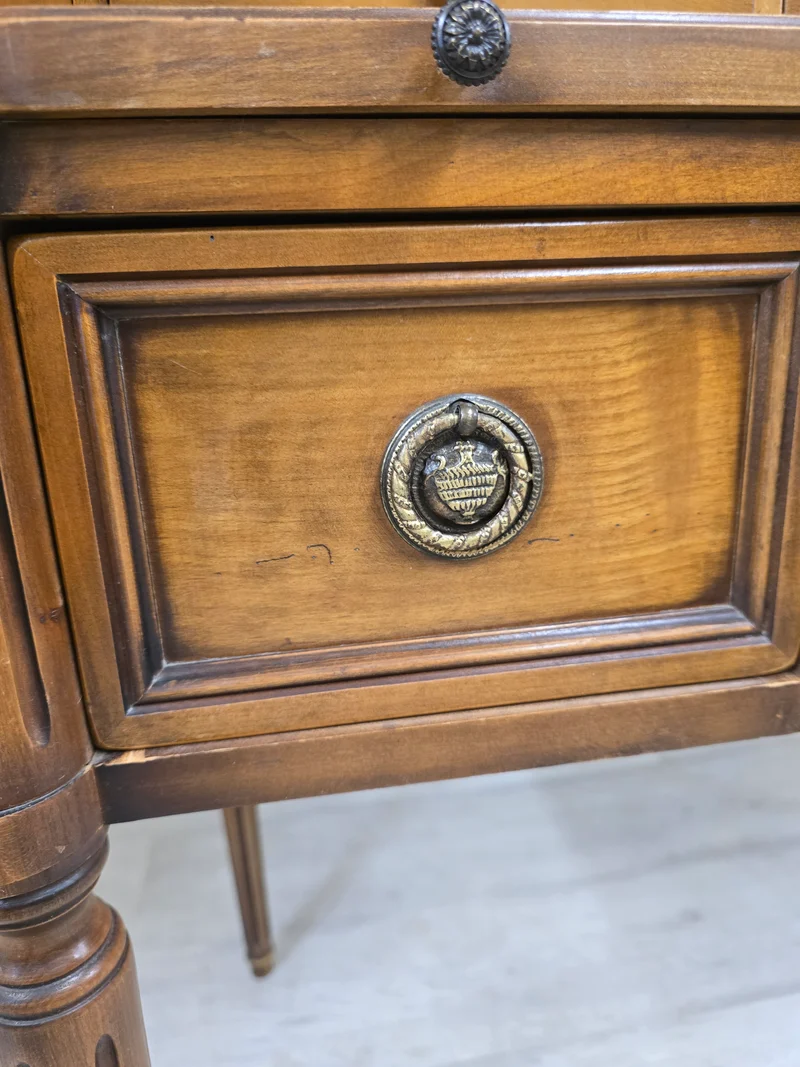 Petit bureau cylindre en bois - style louis XVI
