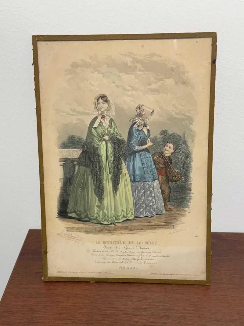Gravure ancienne “Le Moniteur de la Mode” - XIXe siècle
