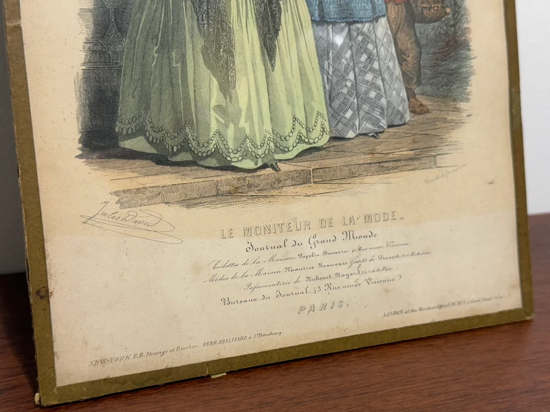 Gravure ancienne “Le Moniteur de la Mode” - XIXe siècle