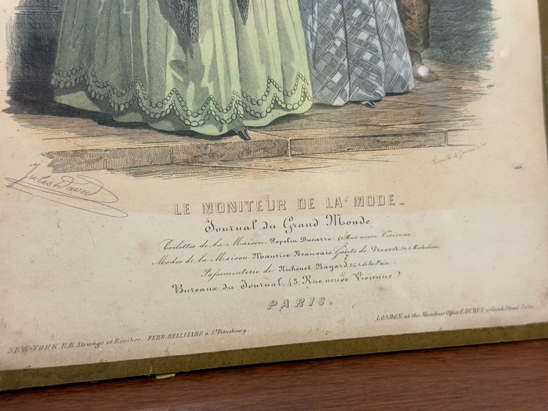 Gravure ancienne “Le Moniteur de la Mode” - XIXe siècle