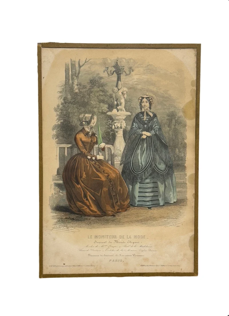 Gravure ancienne “Le Moniteur de la Mode” - XIXe siècle