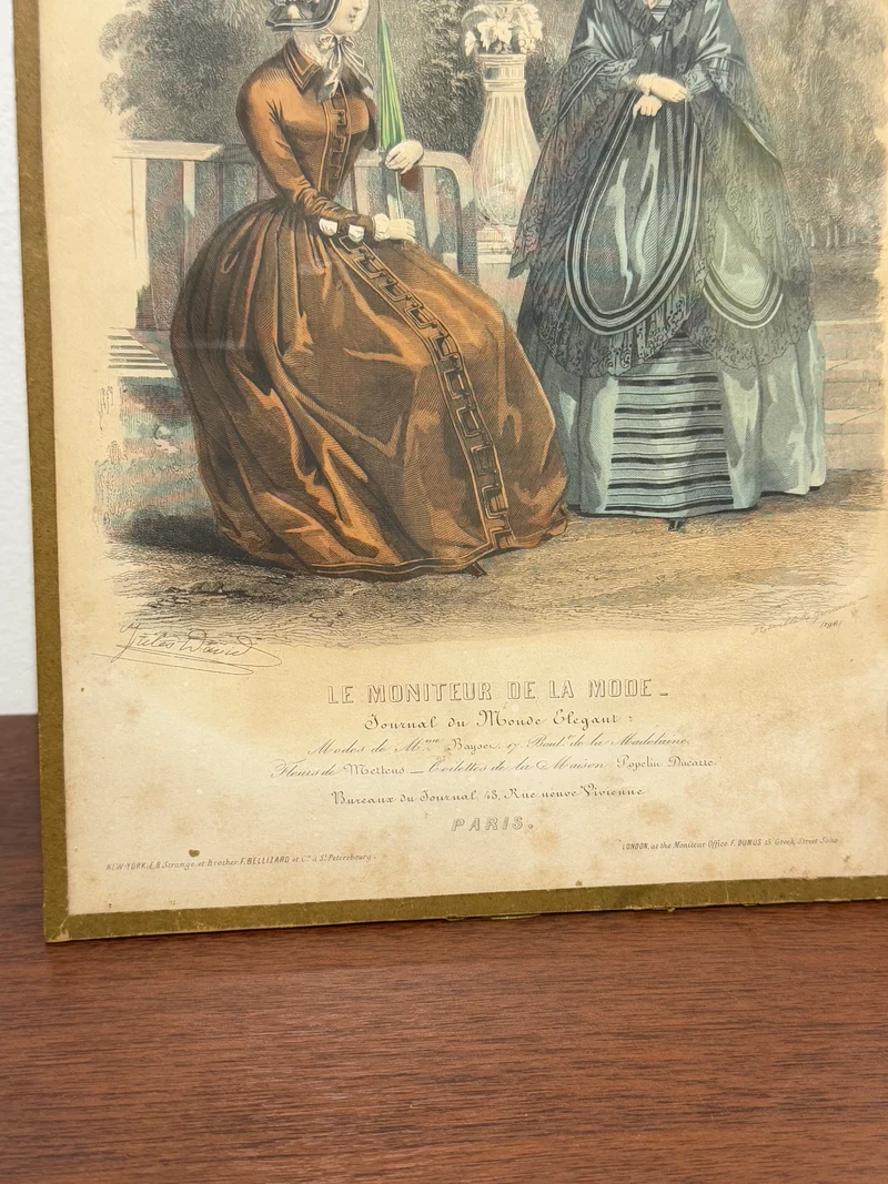 Gravure ancienne “Le Moniteur de la Mode” - XIXe siècle