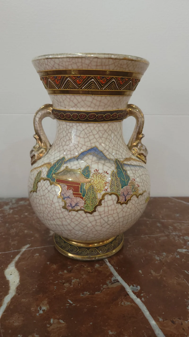Vase Satsuma décor japonais