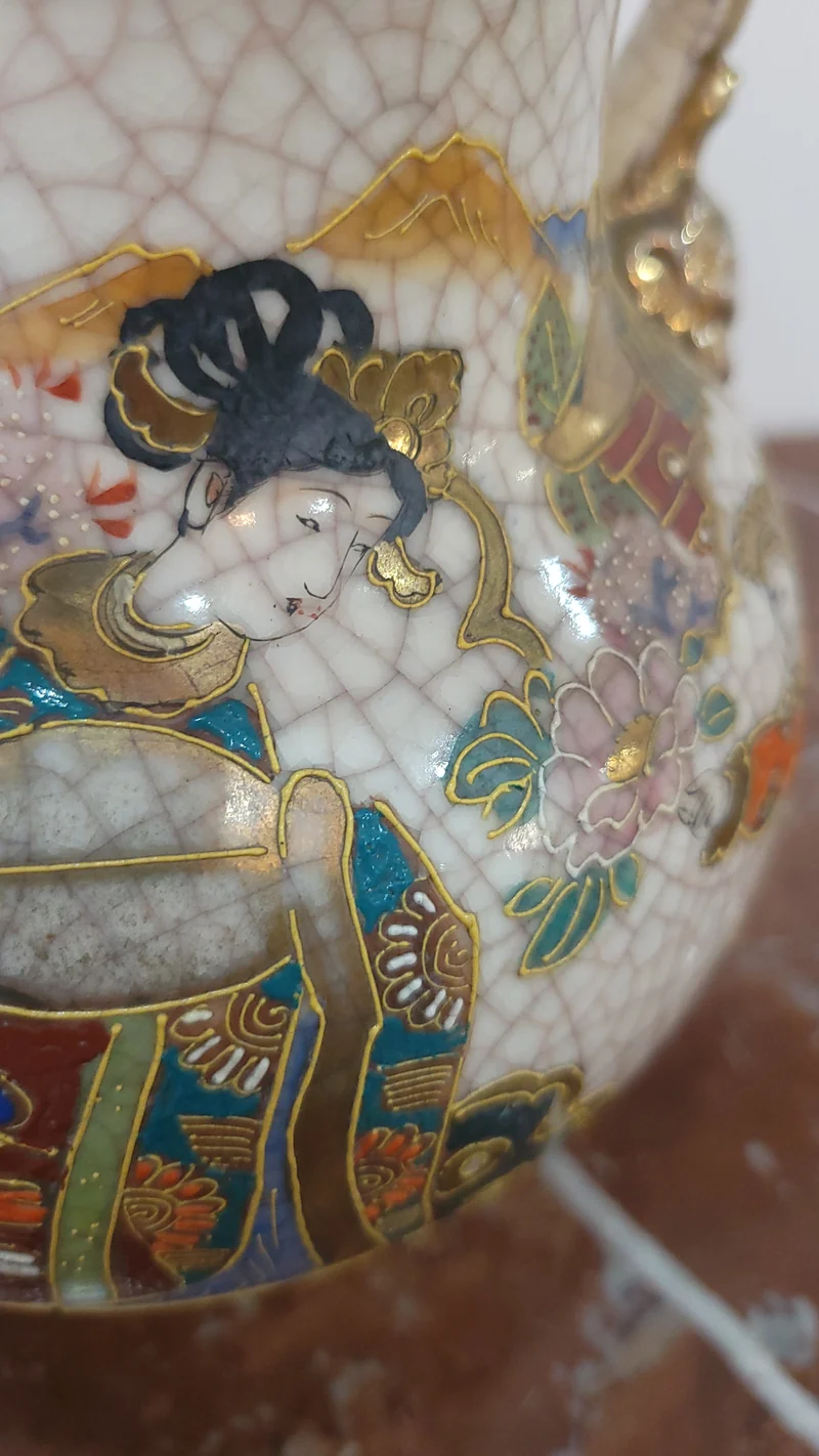 Vase Satsuma décor japonais