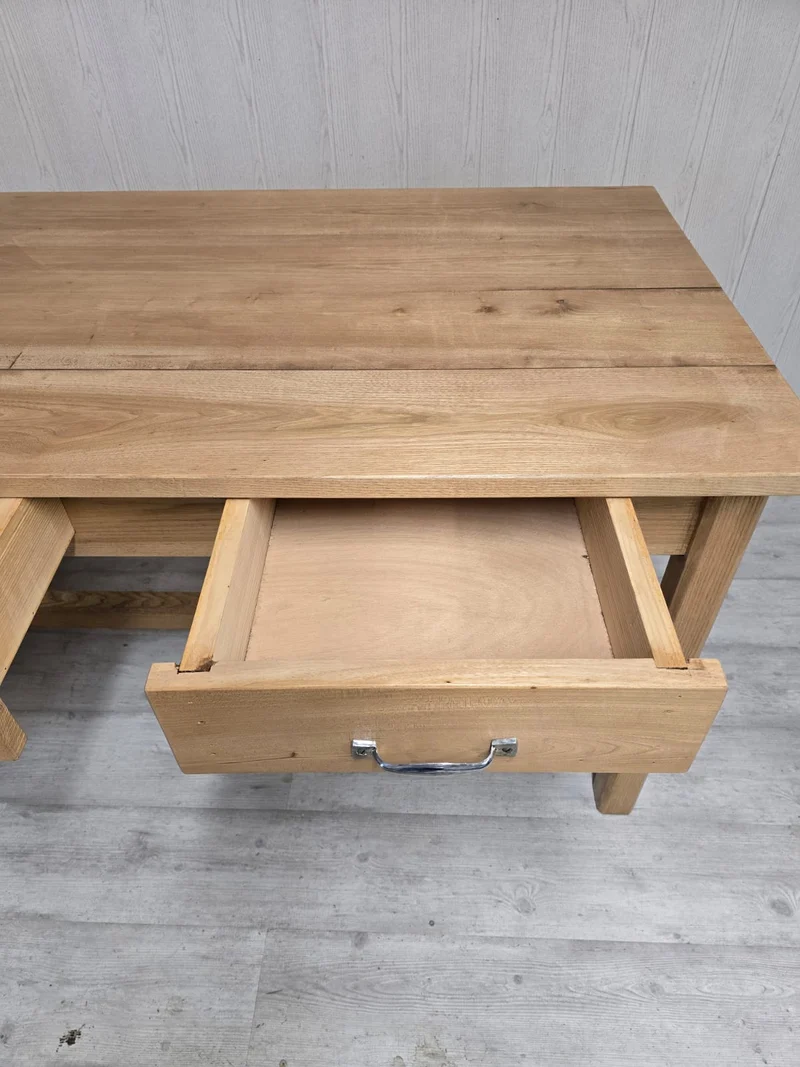 Table de ferme en chêne blond
