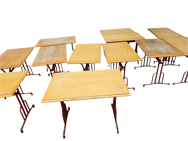 Table bistrot vintage piétement métal