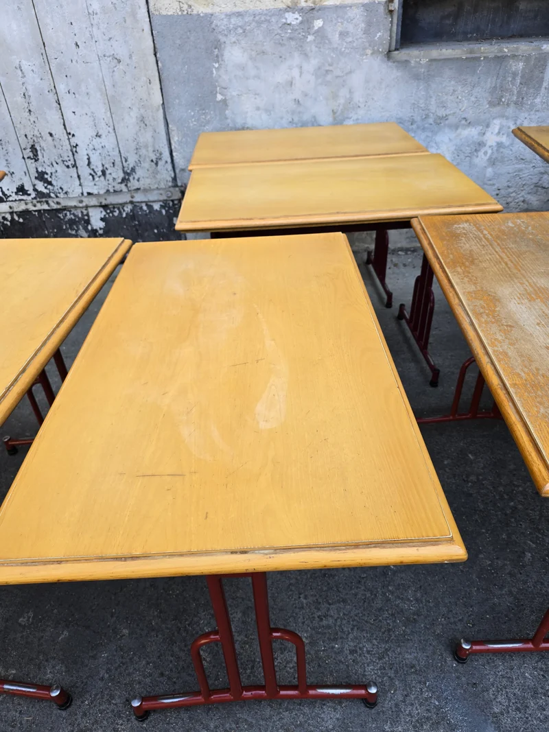 Table bistrot vintage piétement métal