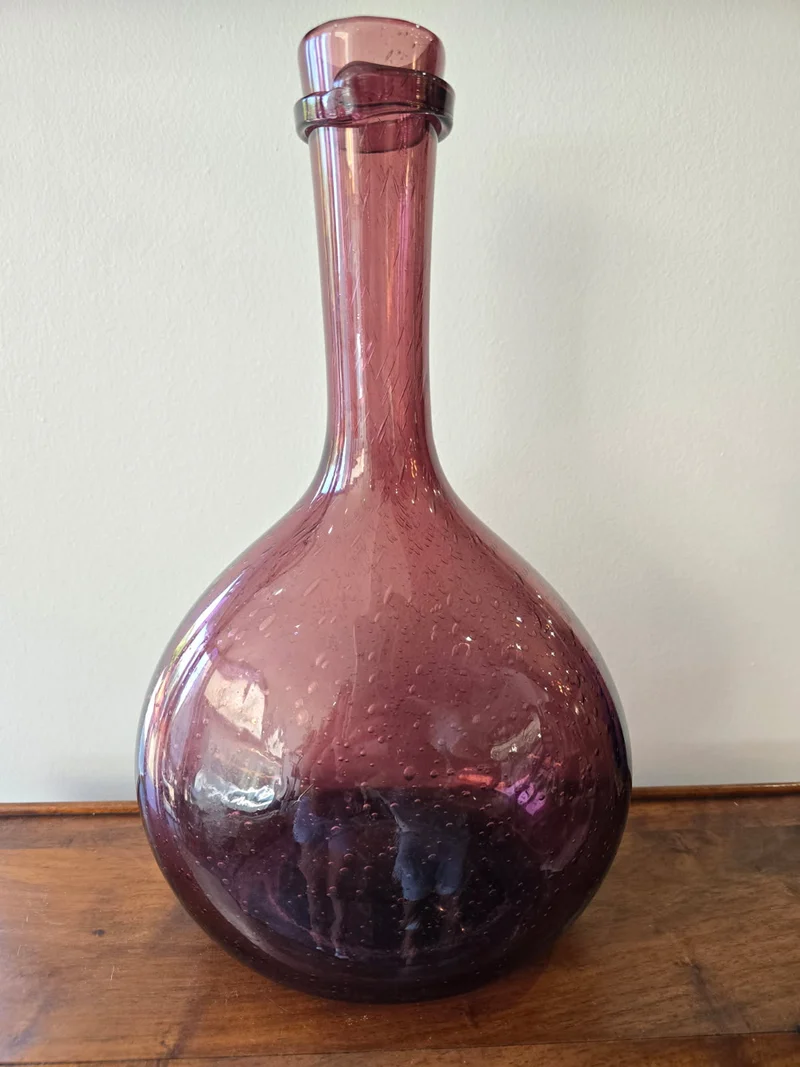 Dame-jeanne en verre soufflé violet améthyste – Verrerie de Biot
