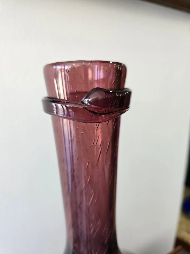 Dame-jeanne en verre soufflé violet améthyste – Verrerie de Biot