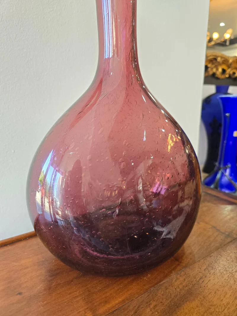 Dame-jeanne en verre soufflé violet améthyste – Verrerie de Biot