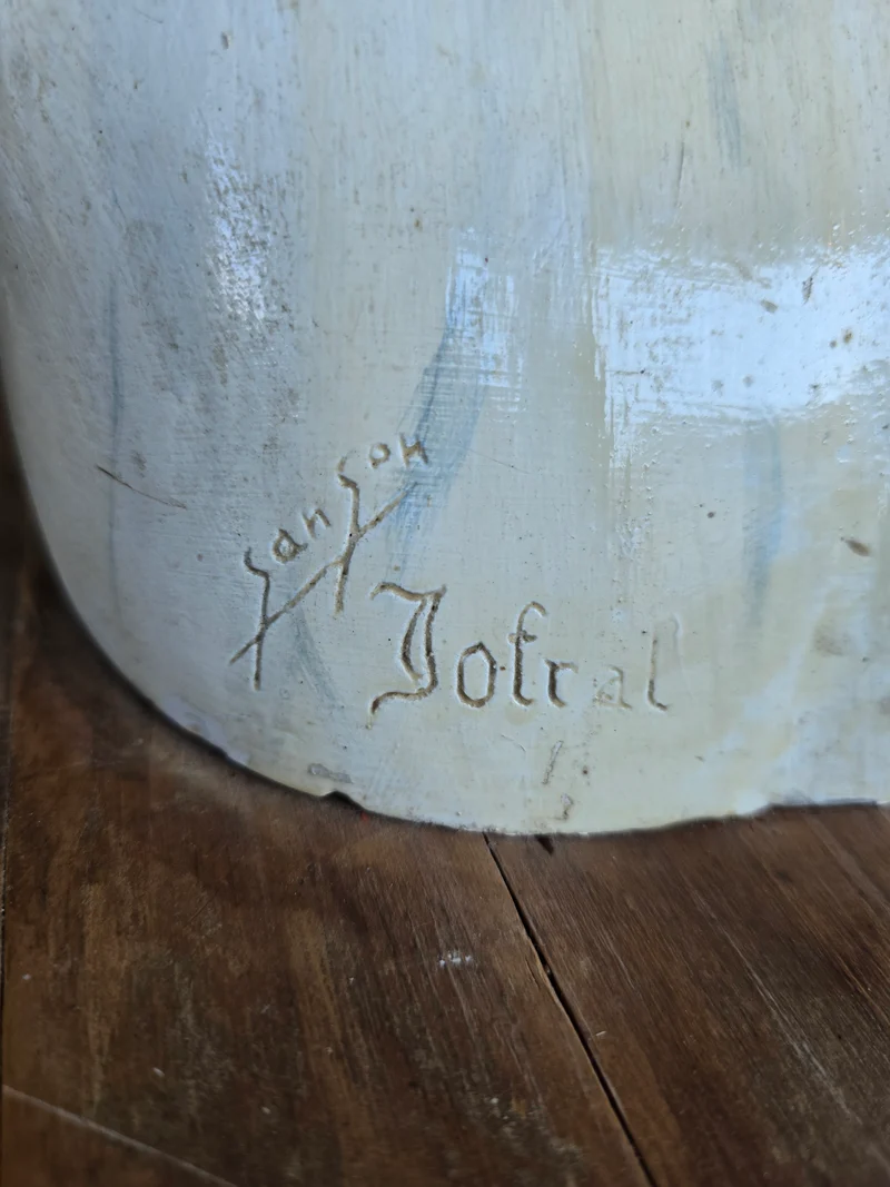 Sculpture en résine d’un cheval cabré – Signée Sanson Jofral – Pièce unique sur socle bois