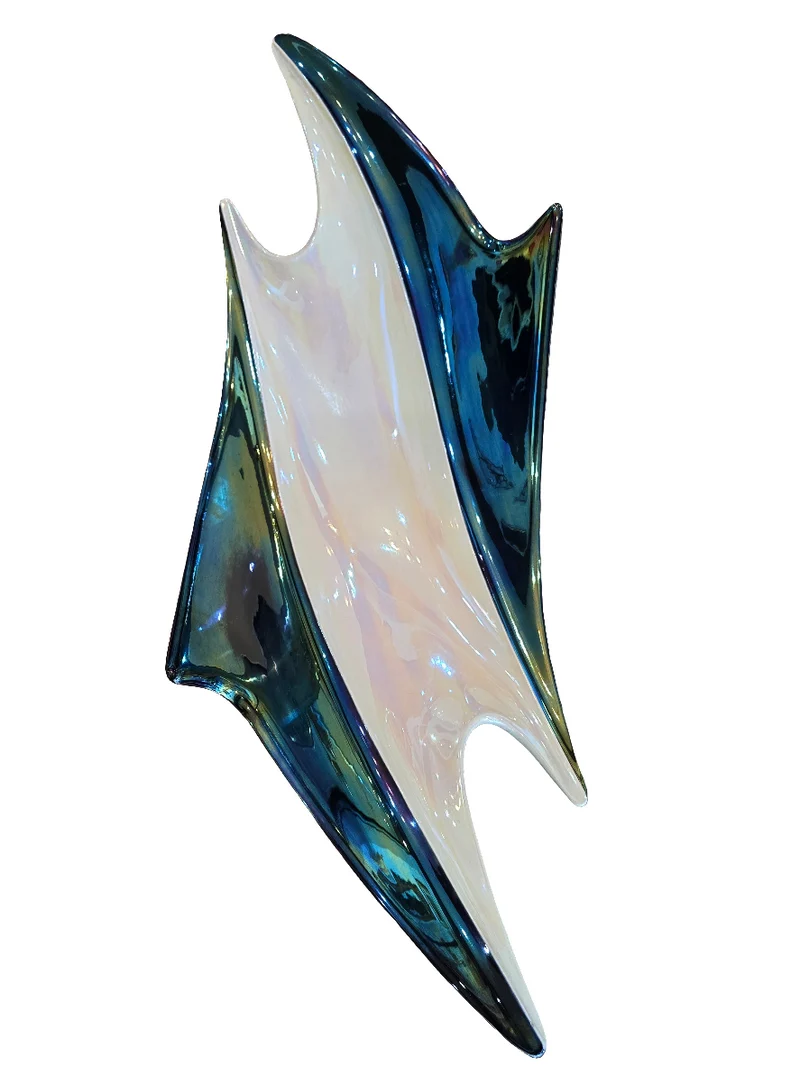 Grande coupe décorative asymétrique Verceram – design Space Age – 70 cm