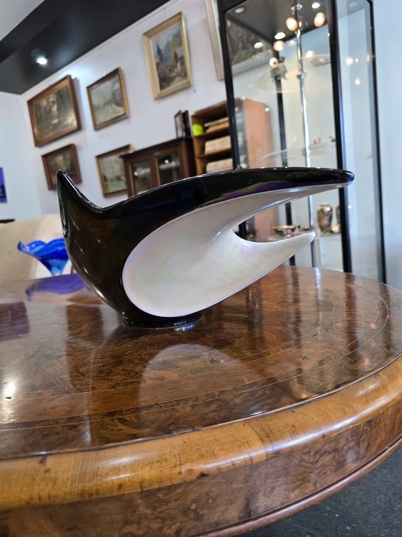 Grande coupe décorative asymétrique Verceram – design Space Age – 70 cm
