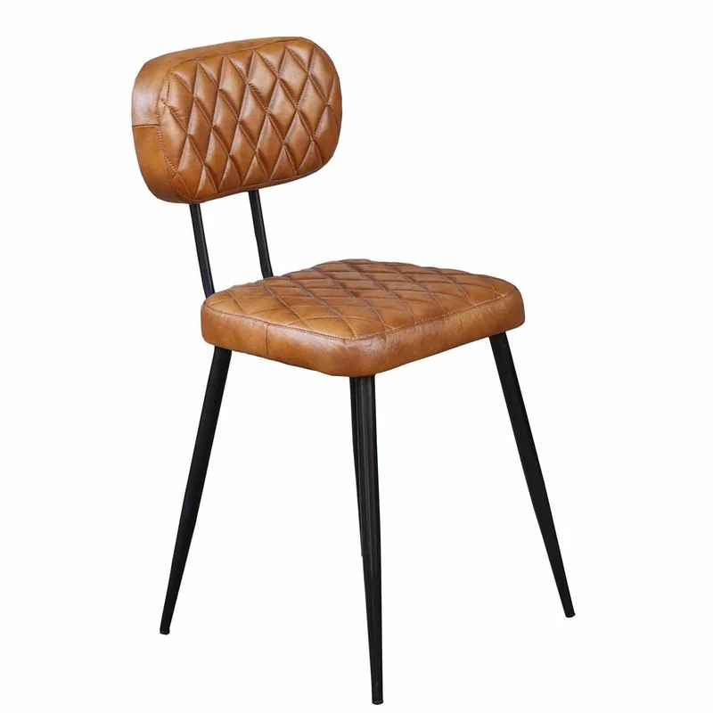 Chaise en cuir Sofia Cognac lot de 2