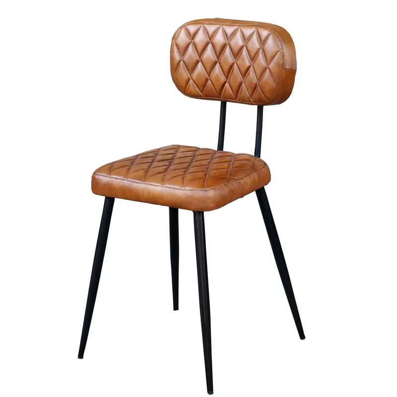 Chaise en cuir Sofia Cognac lot de 2