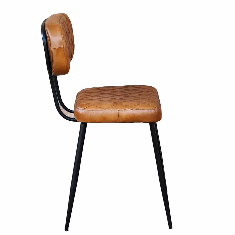 Chaise en cuir Sofia Cognac lot de 2