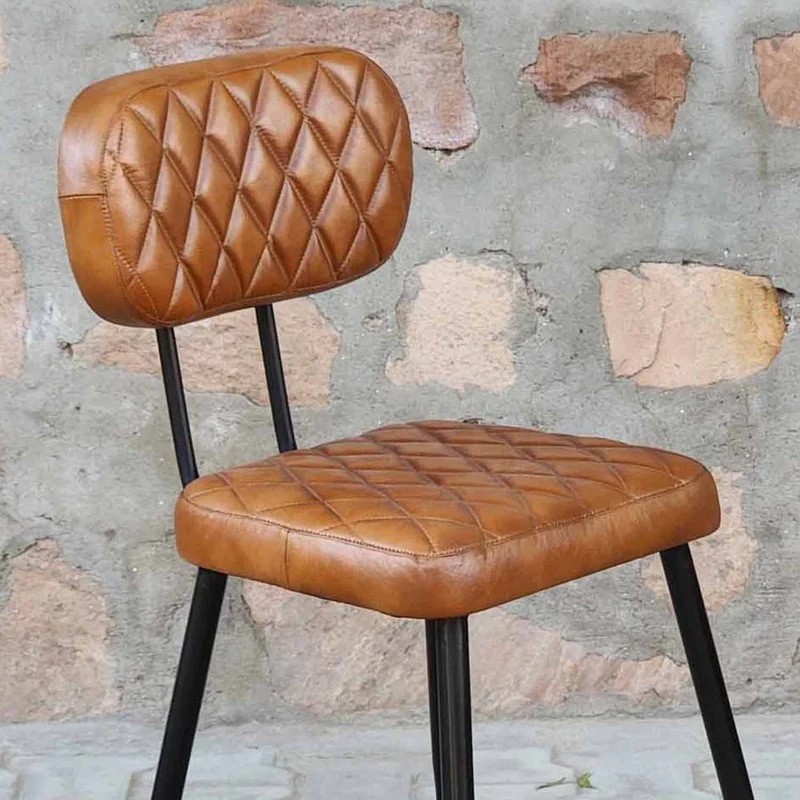 Chaise en cuir Sofia Cognac lot de 2