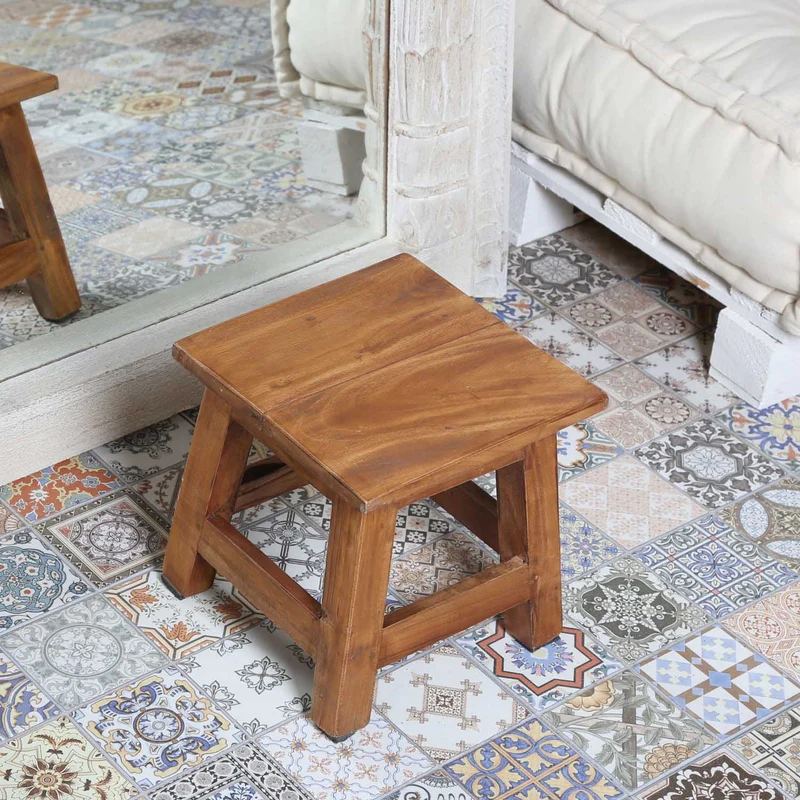 Tabouret en teck Aurora