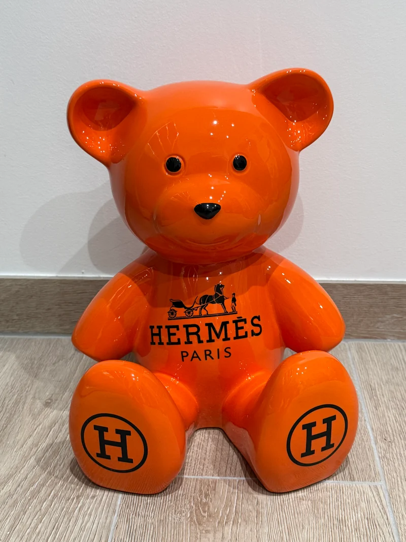 Teddy Bear “Hermès Paris” orange – Édition limitée 14/26 - 35 cm