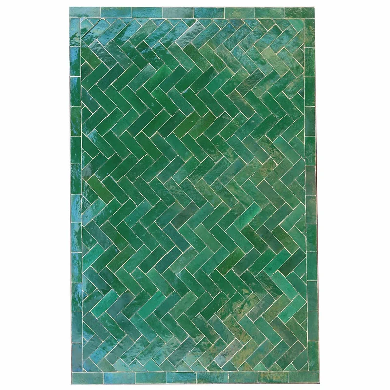 Table à manger mosaïque 120x80 vert émaillé