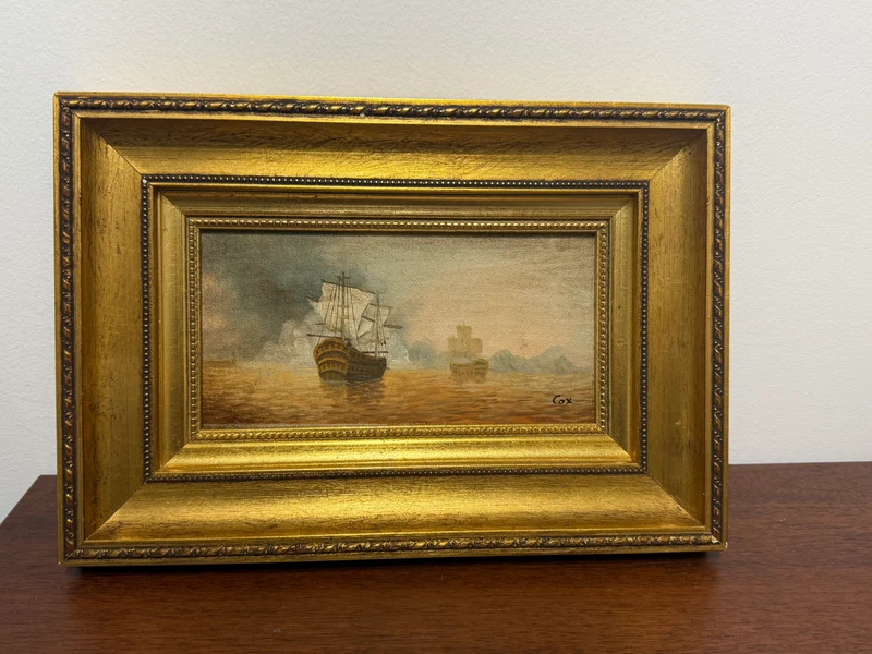 Tableau : “Voilier en bord de mer” par Cox