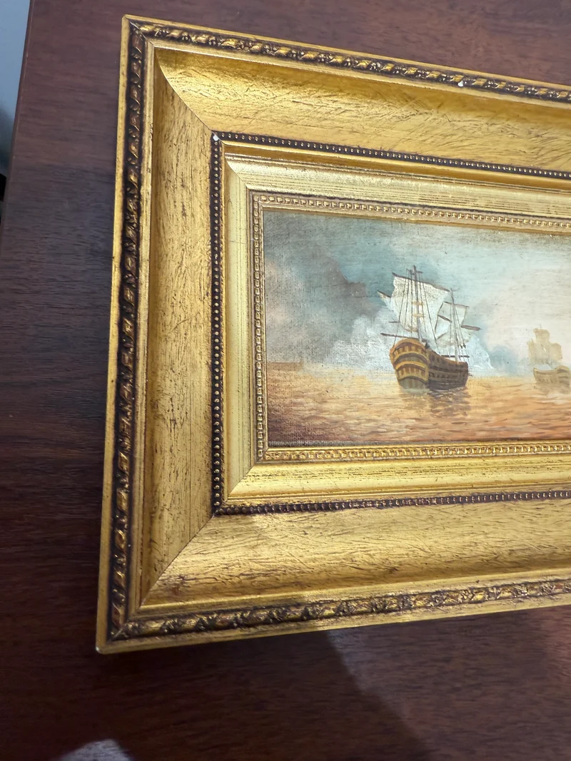 Tableau : “Voilier en bord de mer” par Cox