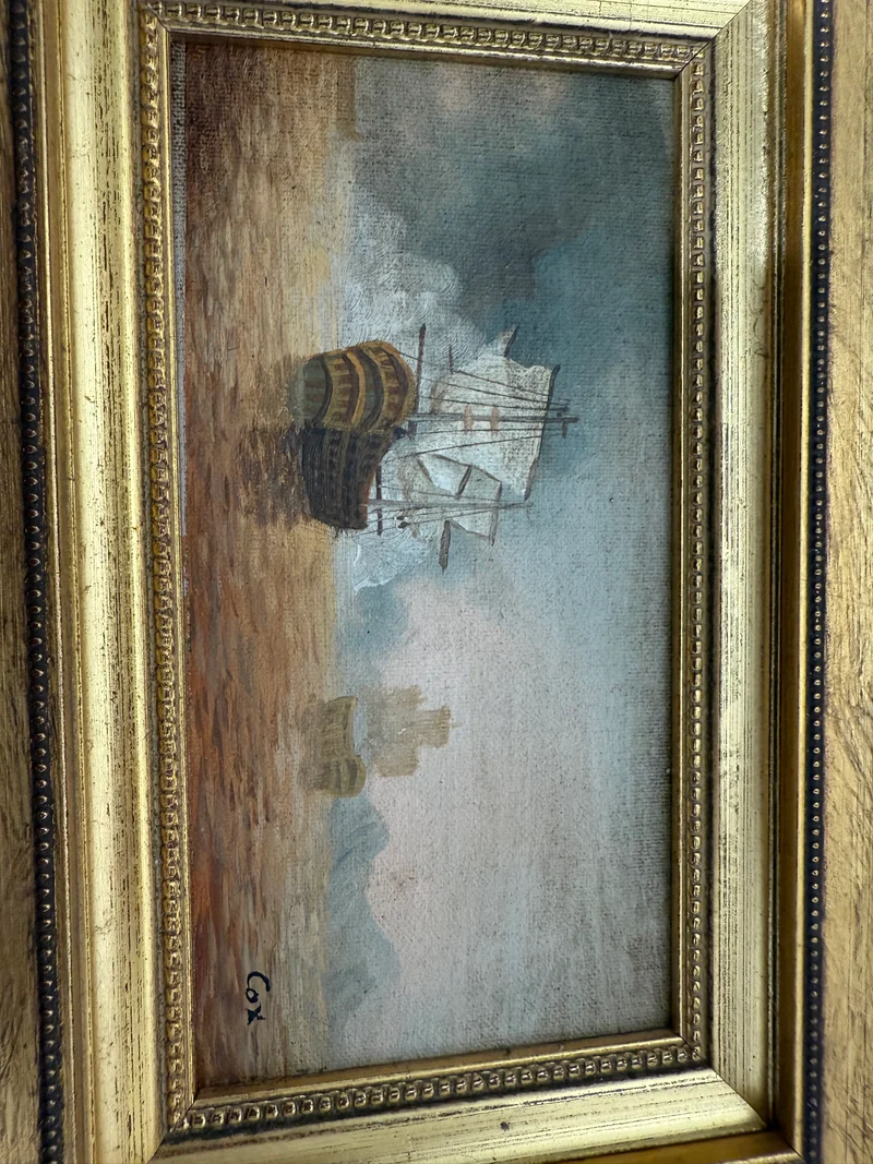 Tableau : “Voilier en bord de mer” par Cox