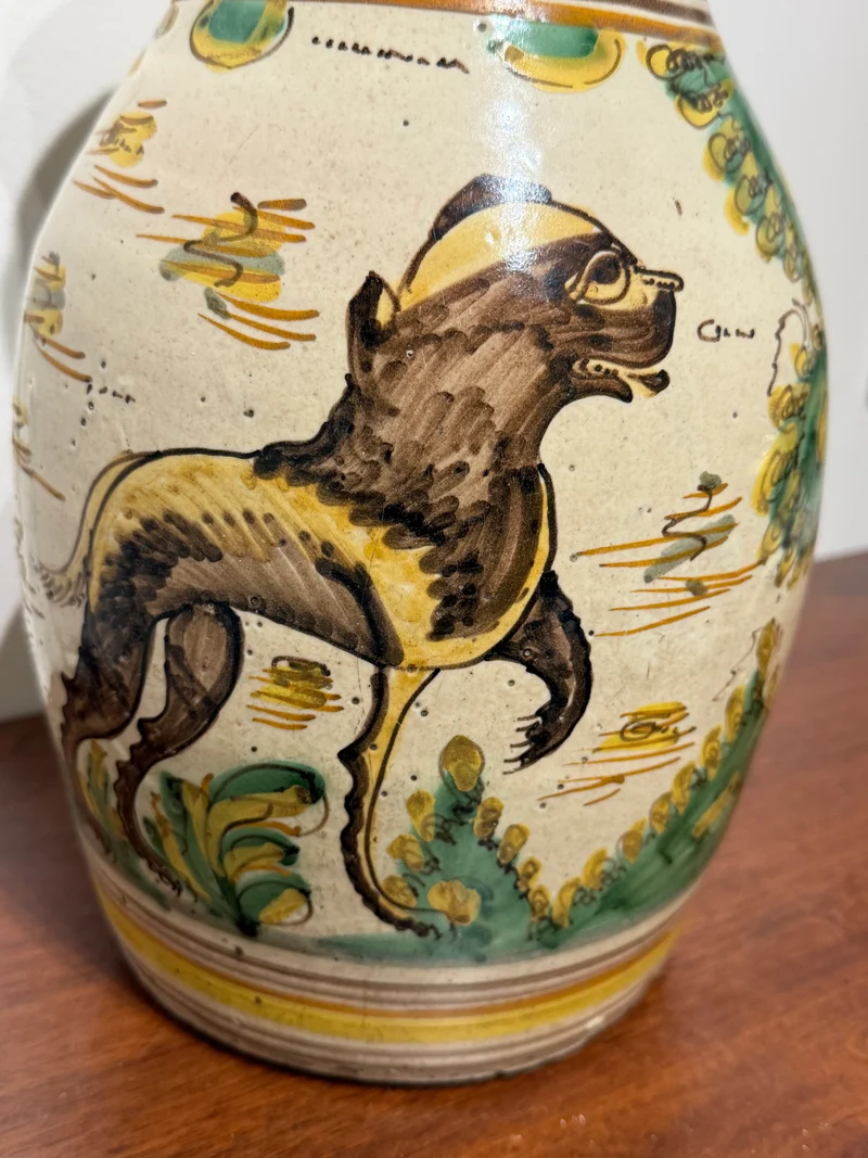 Cruche en Faïence Polychrome - Style Rustique Ancien (XVIIIe-XIXe siècle)