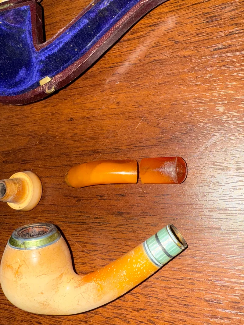 Pipe en Écume de Mer Sculptée - Étui d’Origine - J. Sommer à Paris