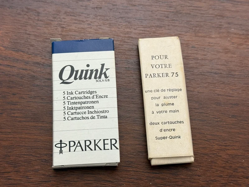 Stylo Plume Parker 75 Plaqué Or - Plume 18 carats 750 - Années 1970