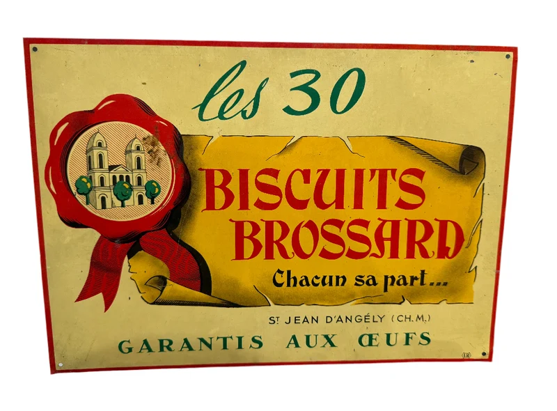 Plaque publicitaire ancienne “Biscuits Brossard”