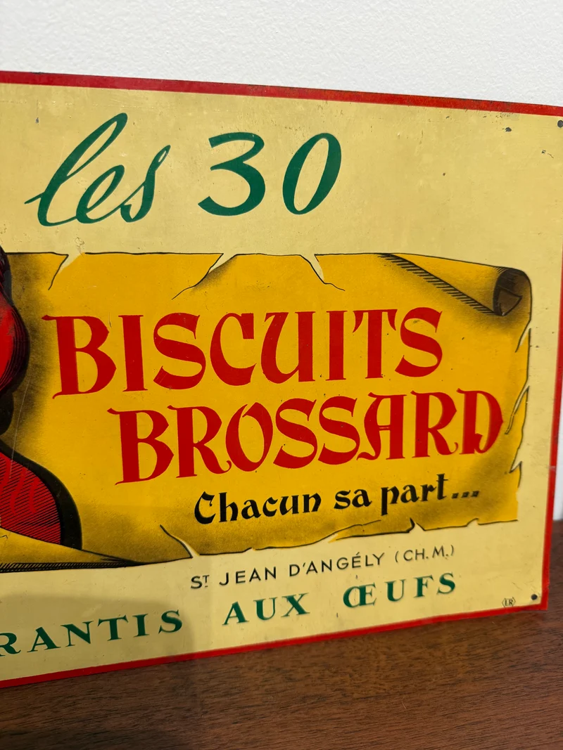 Plaque publicitaire ancienne “Biscuits Brossard”