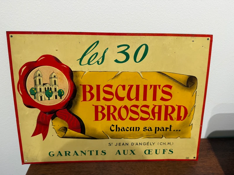 Plaque publicitaire ancienne “Biscuits Brossard”