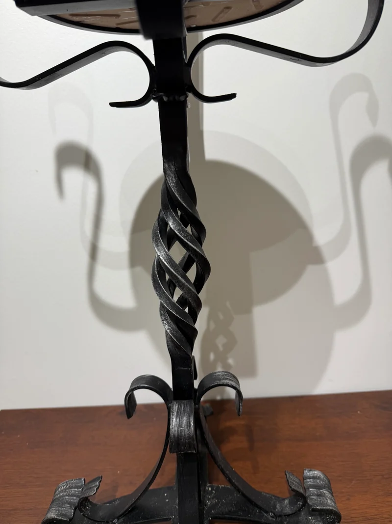 Porte plante en fer forgé et plateau marbre