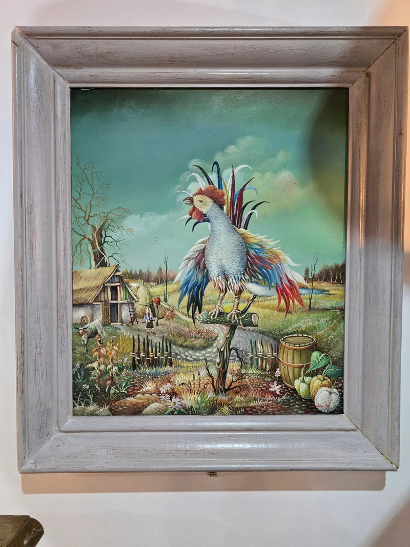 Tableau coq vintage