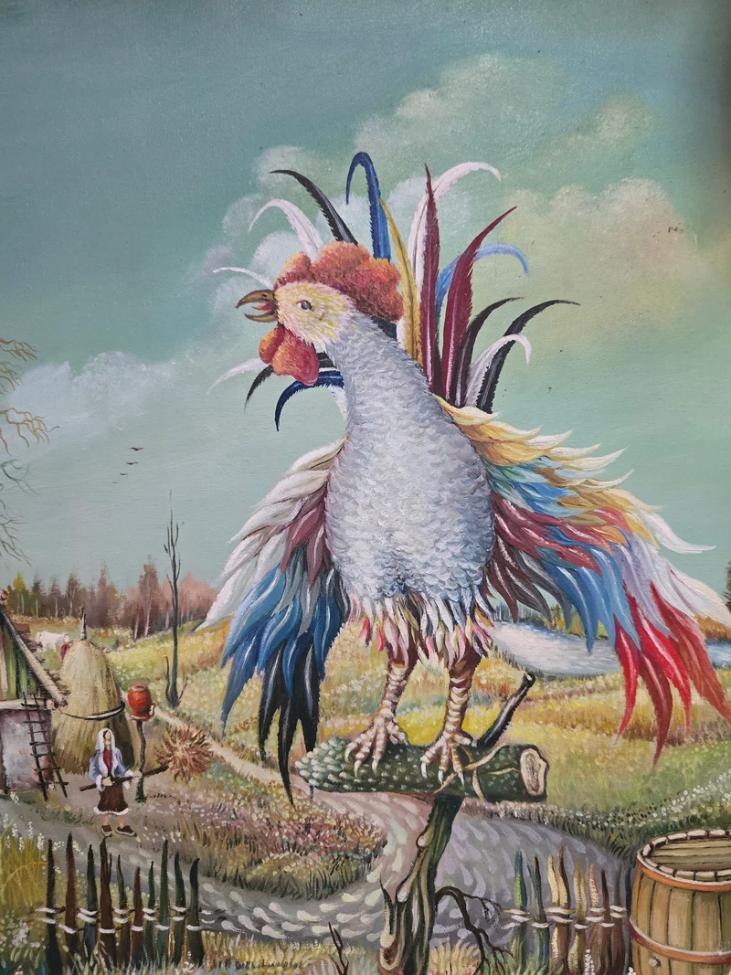 Tableau coq vintage
