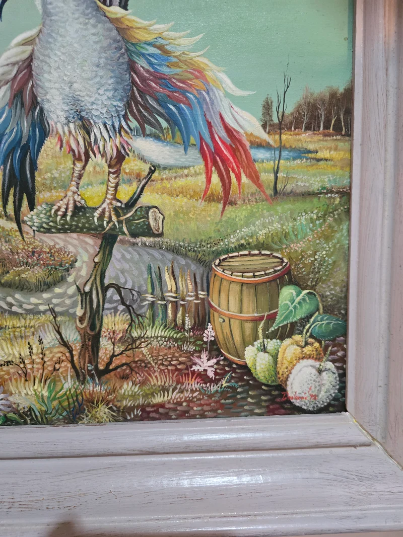 Tableau coq vintage